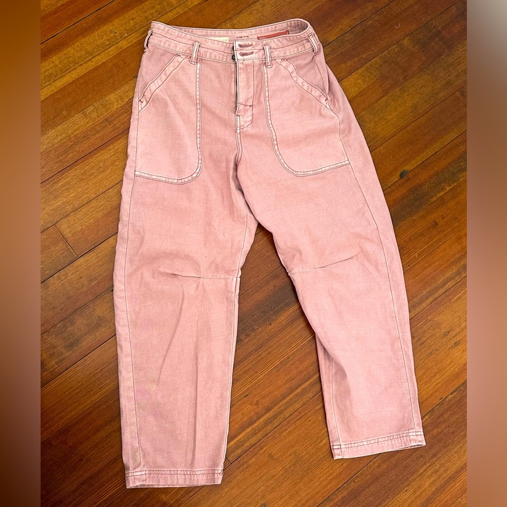 Rose/mauve Pilcro barrel jeans/pants